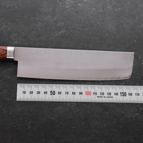 Nakiri VG-1 Nashiji Western Mahogany Handle 165mm-VG-1-Nashiji-Western Handle-[Musashi]-[Japanese-Kitchen-Knives]