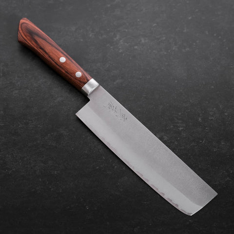 Nakiri VG-1 Nashiji Western Mahogany Handle 165mm-VG-1-Nashiji-Western Handle-[Musashi]-[Japanese-Kitchen-Knives]