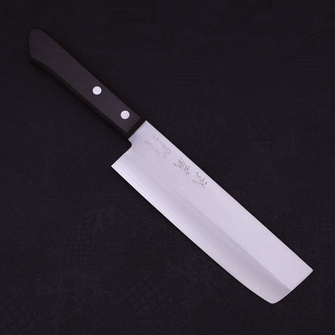 Nakiri VG-1 Polished Western Black Handle 165mm-Polished-VG-1-Western Handle-[Musashi]-[Japanese-Kitchen-Knives]