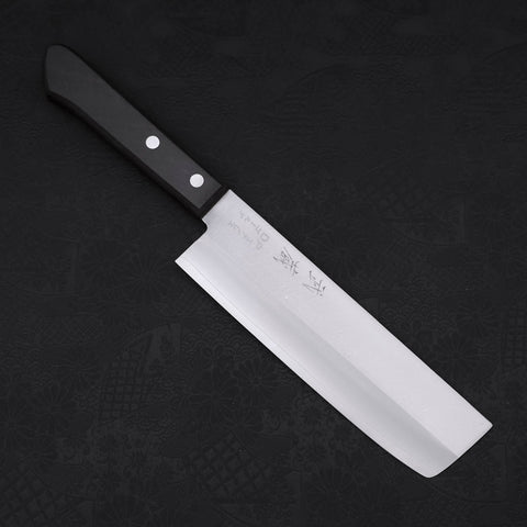 Nakiri VG-1 Polished Western Black Handle 165mm-Polished-VG-1-Western Handle-[Musashi]-[Japanese-Kitchen-Knives]