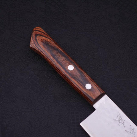 Nakiri VG-1 Tsuchime Western Mahogany Handle 165mm (Tsuba Nashi)-Tsuchime-VG-1-Western Handle-[Musashi]-[Japanese-Kitchen-Knives]