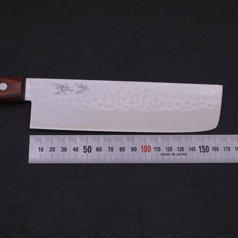 Nakiri VG-1 Tsuchime Western Mahogany Handle 165mm (Tsuba Nashi)-Tsuchime-VG-1-Western Handle-[Musashi]-[Japanese-Kitchen-Knives]