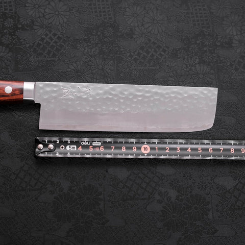 Nakiri VG-1 Tsuchime Western Mahogany Handle 165mm-Tsuchime-VG-1-Western Handle-[Musashi]-[Japanese-Kitchen-Knives]