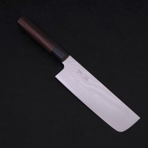 Nakiri VG-10 Damascus Shitan Handle 165mm-Damascus-VG-10-Japanese Handle-[Musashi]-[Japanese-Kitchen-Knives]