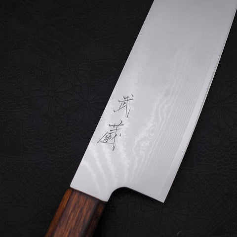 Nakiri VG-10 Damascus Sumi Urushi Handle 165mm-VG-10-Damascus-Japanese Handle-[Musashi]-[Japanese-Kitchen-Knives]