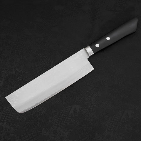 Nakiri VG-10 Damascus Western Black Handle 165mm-VG-10-Damascus-Western Handle-[Musashi]-[Japanese-Kitchen-Knives]