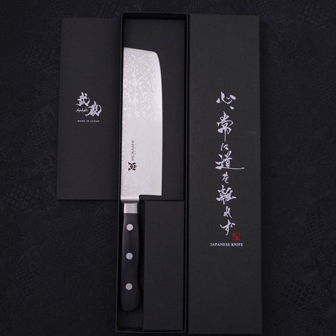 Nakiri VG-10 Damascus Western Handle 165mm-VG-10-Damascus-Western Handle-[Musashi]-[Japanese-Kitchen-Knives]