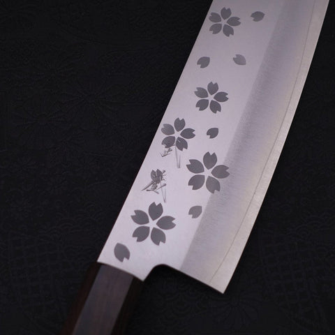 Nakiri VG-10 Polished Sakura Ebony Handle 165mm-VG-10-Polished-Japanese Handle-[Musashi]-[Japanese-Kitchen-Knives]