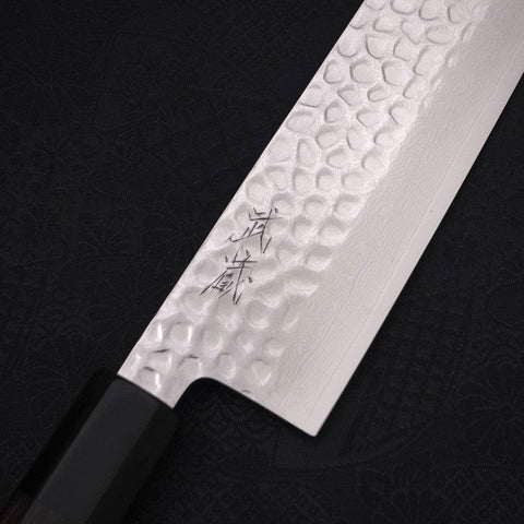 Nakiri VG-10 Tsuchime Damascus Buffalo Ebony Handle 165mm-VG-10-Damascus-Japanese Handle-[Musashi]-[Japanese-Kitchen-Knives]