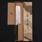 Nakiri VG-10 Tsuchime Damascus Buffalo Ebony Handle 165mm-VG-10-Damascus-Japanese Handle-[Musashi]-[Japanese-Kitchen-Knives]