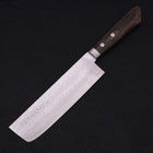 Nakiri VG-10 Tsuchime Damascus Western Brown Handle 165mm-VG-10-Damascus-Western Handle-[Musashi]-[Japanese-Kitchen-Knives]