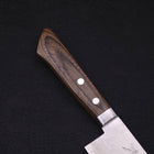 Nakiri VG-10 Tsuchime Damascus Western Brown Handle 165mm-VG-10-Damascus-Western Handle-[Musashi]-[Japanese-Kitchen-Knives]