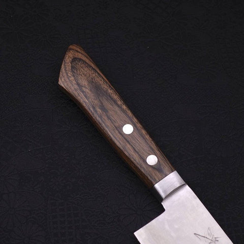 Nakiri VG-10 Tsuchime Damascus Western Brown Handle 165mm-VG-10-Damascus-Western Handle-[Musashi]-[Japanese-Kitchen-Knives]