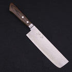 Nakiri VG-10 Tsuchime Damascus Western Brown Handle 165mm-VG-10-Damascus-Western Handle-[Musashi]-[Japanese-Kitchen-Knives]