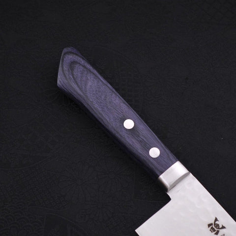 Nakiri VG-10 Tsuchime Damascus Western Dark Blue Handle 165mm-VG-10-Damascus-Western Handle-[Musashi]-[Japanese-Kitchen-Knives]