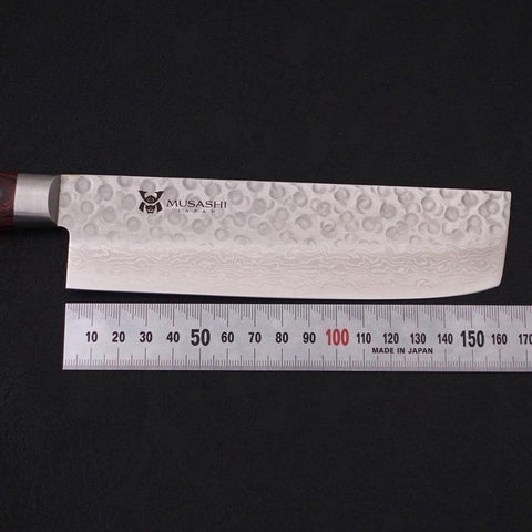 Nakiri VG-10 Tsuchime Damascus Western Handle 165mm-VG-10-Damascus-Western Handle-[Musashi]-[Japanese-Kitchen-Knives]