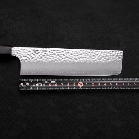 Nakiri VG-10 Tsuchime Ebony Handle 165mm-VG-10-Tsuchime-Japanese Handle-[Musashi]-[Japanese-Kitchen-Knives]