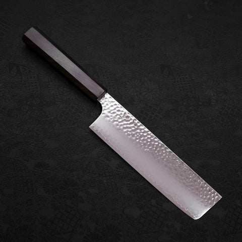 Nakiri VG-10 Tsuchime Ebony Handle 165mm-VG-10-Tsuchime-Japanese Handle-[Musashi]-[Japanese-Kitchen-Knives]