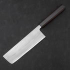 Nakiri White Steel #2 Nashiji Ebony Handle 165mm-White steel #2-Nashiji-Japanese Handle-[Musashi]-[Japanese-Kitchen-Knives]