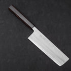 Nakiri White Steel #2 Nashiji Ebony Handle 165mm-White steel #2-Nashiji-Japanese Handle-[Musashi]-[Japanese-Kitchen-Knives]