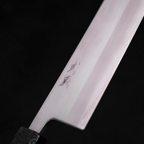 Nakiri White steel #1 Polished Black Ishime Urushi Handle 165mm-White steel #1-Polished-Japanese Handle-[Musashi]-[Japanese-Kitchen-Knives]