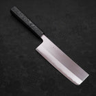 Nakiri White steel #1 Polished Black Ishime Urushi Handle 165mm-White steel #1-Polished-Japanese Handle-[Musashi]-[Japanese-Kitchen-Knives]