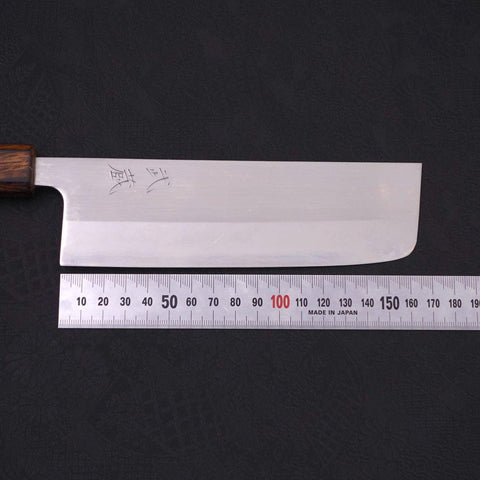 Nakiri White steel #1 Polished Sumi Urushi Handle 165mm-White steel #1-Polished-Japanese Handle-[Musashi]-[Japanese-Kitchen-Knives]