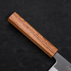 Nakiri White steel #1 Stainless Clad Polished Oak Handle 165mm-White steel #1-Polished-Japanese Handle-[Musashi]-[Japanese-Kitchen-Knives]