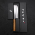 Nakiri White steel #1 Stainless Clad Polished Oak Handle 165mm-White steel #1-Polished-Japanese Handle-[Musashi]-[Japanese-Kitchen-Knives]