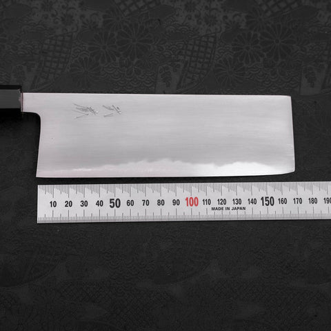 Nakiri White steel #2 Kasumi Buffalo Teak Handle 165mm-White steel #2-Kasumi-Japanese Handle-[Musashi]-[Japanese-Kitchen-Knives]