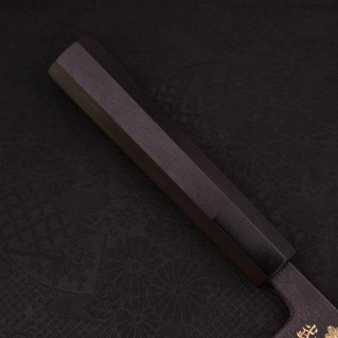 Nakiri White steel #2 Kurouchi Chokin Phoenix Buffalo Ebony Handle 165mm-White steel #2-Kurouchi-Japanese Handle-[Musashi]-[Japanese-Kitchen-Knives]