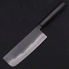 Nakiri White steel #2 Kurouchi Chokin Sakura-Fuji Buffalo Ebony Handle 165mm-White steel #2-Kurouchi-Japanese Handle-[Musashi]-[Japanese-Kitchen-Knives]