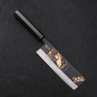 Nakiri White steel #2 Kurouchi Chokin Ukiyo-e Buffalo Ebony Handle 165mm-White steel #2-Kurouchi-Japanese Handle-[Musashi]-[Japanese-Kitchen-Knives]