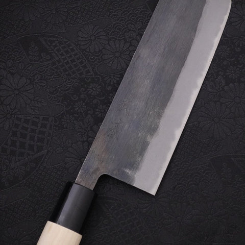 Nakiri White steel #2 Kurouchi Magnolia Handle 165mm-White steel #2-Kurouchi-Japanese Handle-[Musashi]-[Japanese-Kitchen-Knives]