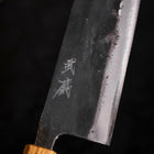 Nakiri White steel #2 Kurouchi Oak Handle 165mm-White steel #2-Kurouchi-Japanese Handle-[Musashi]-[Japanese-Kitchen-Knives]