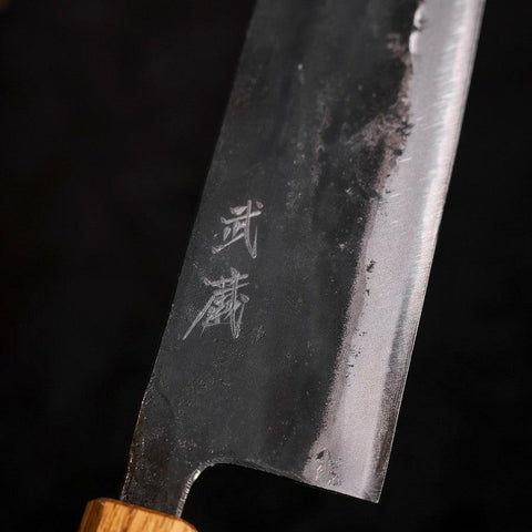 Nakiri White steel #2 Kurouchi Oak Handle 165mm-White steel #2-Kurouchi-Japanese Handle-[Musashi]-[Japanese-Kitchen-Knives]