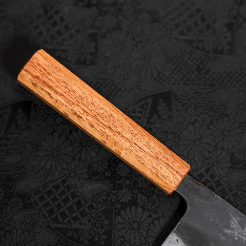 Nakiri White steel #2 Kurouchi Oak Handle 165mm-White steel #2-Kurouchi-Japanese Handle-[Musashi]-[Japanese-Kitchen-Knives]