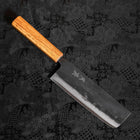 Nakiri White steel #2 Kurouchi Oak Handle 165mm-White steel #2-Kurouchi-Japanese Handle-[Musashi]-[Japanese-Kitchen-Knives]