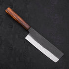 Nakiri White steel #2 Kurouchi Sumi Urushi Handle 165mm-White steel #2-Kurouchi-Japanese Handle-[Musashi]-[Japanese-Kitchen-Knives]