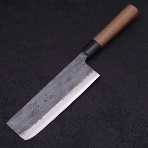 Nakiri White steel #2 Kurouchi Walnut Handle 165mm-White steel #2-Kurouchi-Japanese Handle-[Musashi]-[Japanese-Kitchen-Knives]