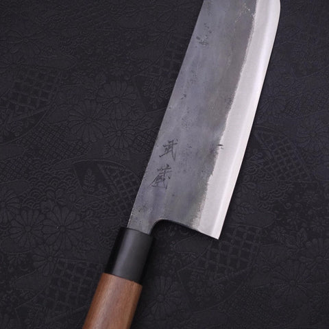 Nakiri White steel #2 Kurouchi Walnut Handle 165mm-White steel #2-Kurouchi-Japanese Handle-[Musashi]-[Japanese-Kitchen-Knives]