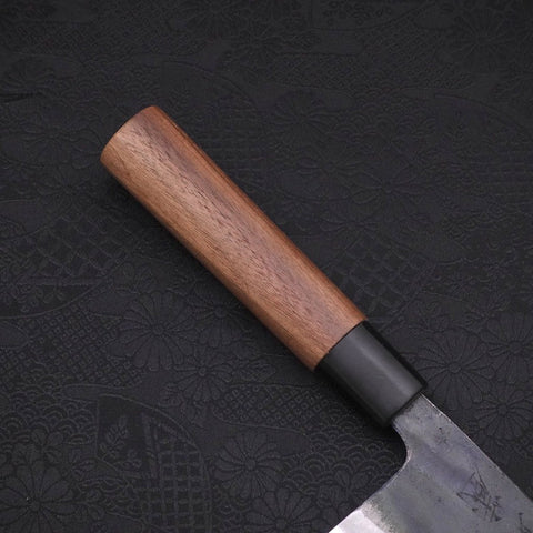 Nakiri White steel #2 Kurouchi Walnut Handle 165mm-White steel #2-Kurouchi-Japanese Handle-[Musashi]-[Japanese-Kitchen-Knives]