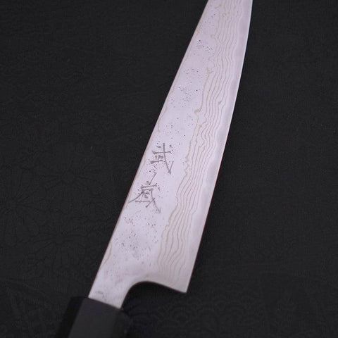 Petty AUS-10 Nashiji Damascus Buffalo Magnolia Handle 135mm-AUS-10-Damascus-Japanese Handle-[Musashi]-[Japanese-Kitchen-Knives]