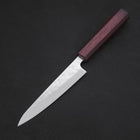 Petty AUS-10 Nashiji Damascus Urushi Purple Handle 135mm-AUS-10-Damascus-Japanese Handle-[Musashi]-[Japanese-Kitchen-Knives]