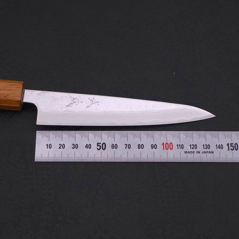 Petty AUS-10 Nashiji Damascus Yaki-Urushi Handle 135mm-AUS-10-Damascus-Japanese Handle-[Musashi]-[Japanese-Kitchen-Knives]