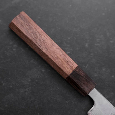 Petty AUS-10 Polished Nashiji Damascus Walnut Handle 135mm-AUS-10-Damascus-Japanese Handle-[Musashi]-[Japanese-Kitchen-Knives]