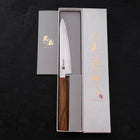 Petty AUS-10 Polished Oak Handle 150mm-AUS-10-Polished-Japanese Handle-[Musashi]-[Japanese-Kitchen-Knives]