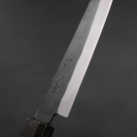 Petty Blue steel #1 Stainless Clad Kurouchi Black Purple Urushi Handle 150mm-[Musashi]-[Japanese-Kitchen-Knives]