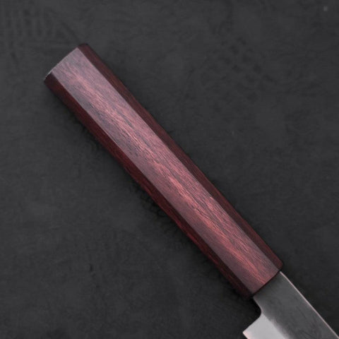 Petty Blue steel #1 Stainless Clad Kurouchi Purple Urushi Handle 150mm-Blue steel #1-Kurouchi-Japanese Handle-[Musashi]-[Japanese-Kitchen-Knives]