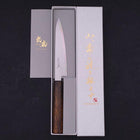 Petty Chromax Polished Sumi Urushi Handle 150mm-Polished-Chromax-Japanese Handle-[Musashi]-[Japanese-Kitchen-Knives]